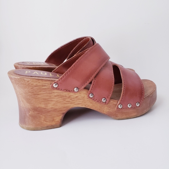 Vintage Paulle Leather and Wood Sandals - Picture 11 of 13